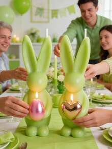 Molde para huevos con forma de corazón y orejas de conejo, resistente al calor, flexible, fácil de limpiar, para manualidades con velas, yeso, resina y decoración navideña - Blanco - Ver 4