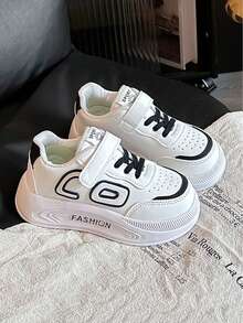 一双男女通用时尚休闲运动鞋，适合2-18岁儿童，四季皆宜，魔术贴搭扣设计，方便穿脱，柔软舒适，适合学步，防滑，也适合秋冬季户外跑步和徒步。 - 黑色 - 查看 2