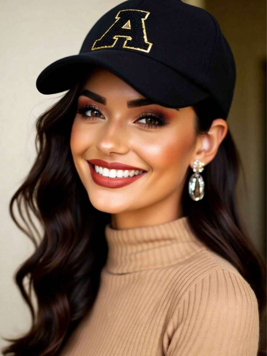 Ta unisexowa czapka baseballowa ozdobiona jest 26 haftowanymi wzorami liter i złotym wykończeniem. Posiada regulowany daszek, dzięki czemu nadaje się do aktywności na świeżym powietrzu. Niezależnie od tego, czy podróżujesz przez cały rok, czy wychodzisz na miasto, to idealny wybór.