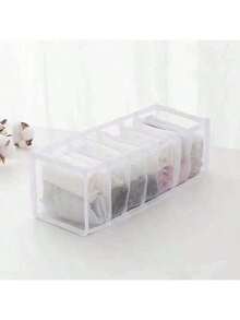 1/3 piezas Bolsa de almacenamiento de ropa interior gris, caja de almacenamiento tipo cajón para calcetines - Blanco - Ver 7