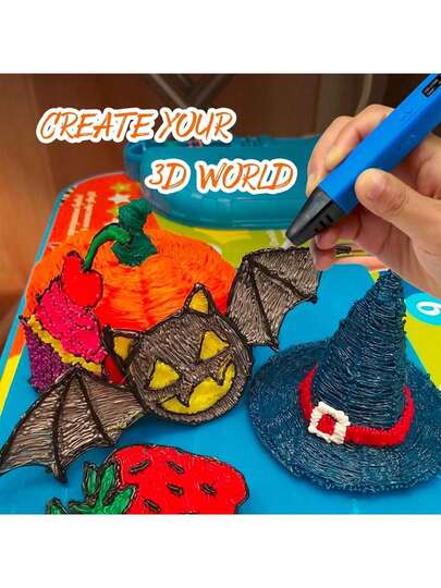 65.61英寸3D打印PLA耗材，3米*20色，3D打印笔DIY涂鸦绘画补充装，生日、万圣节、圣诞节、感恩节最佳礼物