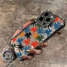 Funda de teléfono de moda con diseño de hoja moderno, compatible con los modelos 17, 17, 16, 15, 14, 13, 12, 11,, Pro,, X, XR, XS y 8 Plus.Cuenta con un tratamiento de superficie electrochapado de alta calidad, protección transparente a prueba de golpes y una apariencia elegante. - Colores mixtos - Ver 4