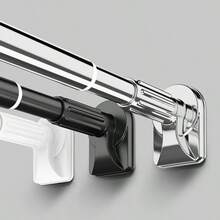 1pc No Drill Adjustable Tension Rod, Multi-Purpose Telescopic Rod With Plastic Base + Stainless Steel Tube, Suitable For Wardrobe, Shower Curtain, Window Curtain, Door Curtain, Applicable For Wardrobe, Bathroom, Door, Window, Kitchen, Home Goods, Bathroom Accessories Bathroom Accessories Bathroom Tools - Multicolor - View 3