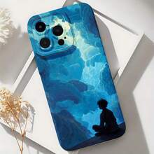 2026 nueva funda de teléfono esmerilada, diseño de silueta de paisaje de cielo nublado para  17 15 Pro Max  17 14 Pro  17 13 Pro  Galaxy S23 S22 S21 protector de teléfono funda de pareja regalo para él y ella regalo de San Valentín cumpleaños - Blanco antiguo - Ver 6