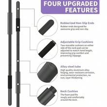 Yoga Stick 58 Inch Sturdy Alloy Steel - Adjustable Stick Exercise, Stretching, Balance - Versatile Exercise Stick With Non - Slip Ends, Neck Cushion And Adjustable Grip Cushions - Initial - View 4