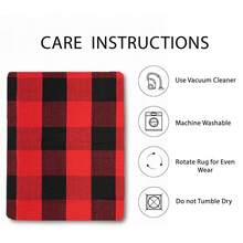 IOHOUZE Christmas Buffalo Plaid Rug 2x3 Ft Outdoor Indoor Doormat Red Black Checker Washable Area Rug Woven Cotton Checkered Front Porch Mat Christmas Decor For Front Door Entryway Home Entrance,One-Size,RedandBlack2x3Rectangular - Persegi Panjang Merah dan Hitam 2x3 - View 6