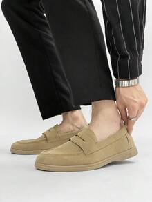 男士休闲乐福鞋 薄底透气纯色驾车鞋 一脚蹬鞋 室内街鞋 莫卡辛鞋 护士鞋 轻便男鞋 - 卡其色 - 查看 7