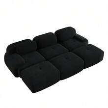 Sofas & Couches - Black + Corduroy + 3 Seat - View 7
