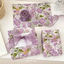 5/10/20/40PCS Purple Trumpet Shaped Teddy Bear Pattern Gift Wrapping Paper, Suitable For Moisture-Proof And Shatterproof Item Protection, Suitable For Birthdays, Valentine's Day, Gifts, Clothing, Gift Packaging, And Decorative Box Filling - Purple - View 2
