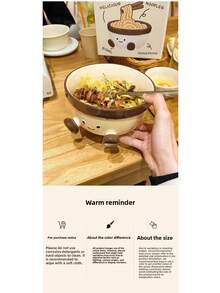 1 pieza Tazón de cerámica con diseño lindo de pie, tazón de frutas para damas, tazón de sopa, tazón de arroz, apto para uso diario en el hogar, fiestas, oficina, fideos instantáneos, campamento al aire libre, picnic, regalos, tazón, jardín - Multicolor - Ver 10