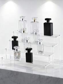 亚克力梯形展示架，化妆品收纳盒，多层透明香水展示架，DIY多层展示架，卧室书架，多功能梯形收纳架，适用于存放香水、护肤品、化妆品、浴室用品、卧室用品、家居装饰等。 - 無色 - 查看 11