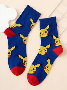 pokemon 1 Đôi tất nam họa tiết Pikachu thuộc series Pokémon, hình hoạt hình ngộ nghĩnh, nhiều màu sắc, chất liệu jacquard, dài đến bắp chân, unisex, thích hợp cho thể thao, mọi mùa, có size châu Âu và Mỹ, thoải mái, thoáng khí, bền, màu sắc tươi sáng, phù hợp cho mặc hàng ngày, chất liệu cao cấp, không gây bí bách. - Nhiều màu - Xem 4