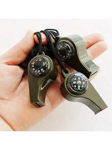 5pcs/3pcs/1pc Outdoor Sports Emergency Whistle, 3-In-1 Emergency Whistle, Multi-Functional Survival Whistle With Compass And Thermometer, Floating Whistle With Lanyard, Suitable For Boating, Swimming, Kayaking, Water Survival, Hiking, Camping, Outdoor Activities. Loud Safety Whistle With Compass And Thermometer, Perfect For Camping, Hiking, Outdoor Adventure, Referee And Cheerleading, Loud Survival Whistle, Military Green, Self-Rescue/First Aid - Multicolor - View 15