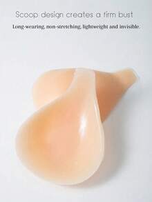 1 Pair Invisible Lift Bra, Women Lift Invisible Bra, Strapless Backless Bra, Suitable For Large Bust, Reusable With Nipple Covers, Strapless Lift Bra, Backless Invisible Bra, Seamless Bra - Apricot - View 3