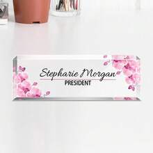 1pc Personalized Acrylic Custom Name Plates For Office Desks,Customize Text,20 Styles,Office Nameplate Engraved With Flower Patterns,Custom Desk Name Plate Personalized, Acrylic Name Plate For Desk, Office Desk Decor For Women And Men - Multicolor - View 28