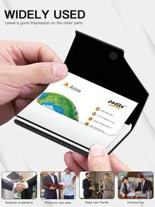 Stainless Steel Angled Business Card Holder, Fashionable Flip-Top Card Case For Credit/ID Cards - Bevel Business Card Box - View 6