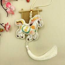 2026 Year Of The Horse Sachet, Small Size | Miao Embroidered Horse Retro Pattern With Tassels, Red & Gold Chinese New Year Style, Filled With Purple Garden Fragrance, Suitable For Car And Bedroom,Spring Summer Picks,Brides Maid Gifts,Room,Bedroom Deccor,Bedroom Deccor,Beach,Travel,For Men,For Women,Vacation - Multicolor - View 11