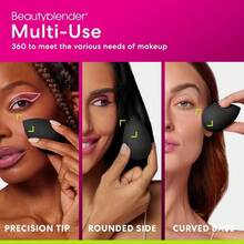 Pro Blender Makeup Sponge Blend Foundations, Powders And Creams Streak Application Vegan, Cruelty Free Made In USA - 專業黑 - 查看 6