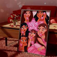 1 Stück KATSEYE Valentine Kunstdruck, 2026 Retro Mädchen Gruppe Poster, Rosa ästhetisches Telefon Wanddekoration, süßes Fangeschenk für Eyekons, Wandkunst, Wanddekoration, moderne minimalistische Stil Poster, Wohnzimmer und Zimmer Dekoration, Badezimmer Dekoration, ideales Geschenk, ohne Rahmen - Verschiedenfarbig - Übersicht 9