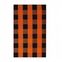 Fall Buffalo Plaid Check Rug Outdoor Doormat 27.5 X 43 Inches Washable Woven Outdoor Indoor Welcome Mats For Front Door/Farmhouse/Entryway/Home Entrance Black And Orange Outdoor Rug,One-Size,OrangeandBlack24inchx38inchRectangular - 橙黑相間 24 英吋 x 38 英吋長方形 - 查看 9