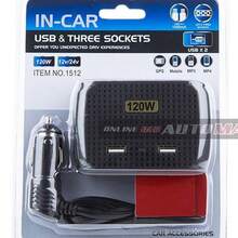 OISE ART STORE Sdoppiatore Adattatore 3 Accendisigari Triplo + 2 Usb 120w Auto Camper Barca Multicaricatore - - Multicolore - Visualizzare 1