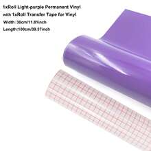 永久性乙烯基卷材套装 - 30 x 100厘米 多色永久性粘性乙烯基卷材 1 包 + 1 包转移胶带，兼容大多数切割机，易于使用，适用于派对装饰、贴纸、工艺切割、汽车贴花