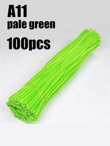 100件装管道清洁工具工艺品，绿色管道清洁刷，雪尼尔管道清洁刷，多种颜色混装，适合DIY手工创意项目，是情人节、中国新年和春季花卉装饰的理想之选。 - 綠色 - 查看 21