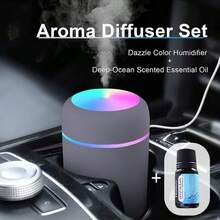 DOVVEE Mini Apple-Style Humidifier, Home Office Air Purifier, Essential Oil Diffuser Humidifier With LED Light - Dark Grey - View 1