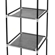 Black 64" Portable Closet Wardrobe With Shelves - Sturdy Clothes Rack Storage Organizer For Home Dorm Bedroom - 預設 - 查看 9
