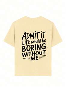 Young Boy Casual Graphic Print Crew Neck Short Sleeve T-Shirt, Summer Top - Apricot - View 8