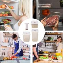 Contenedores de Almacenamiento de Cocina - Envases Conservación al Vacío - Tarro Sellado para Refrigerador y Apta para Microondas para Congelador, Despensa, Tentempié, Hogar, Restaurante y - B - Ver 4
