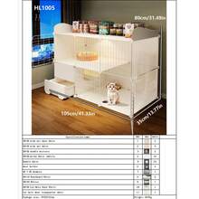 Indoor Cat Cage With Litter Box, 1 Room 1 Bathroom, Suitable For Kittens And Small Cats, Space-Saving Cat Villa - Multicolor - View 9