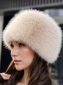 1顶女士冬季帽子，加厚仿毛皮内衬渔夫帽，新款纯色长毛绒保暖护耳渔夫帽，Y2K风格，适合日常佩戴、户外活动、度假、送礼、外套配饰 - 多色 - 查看 7