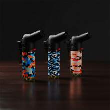 Mecheros Soplete Camuflajeados – Encendedor Recargable Antiviento para Tabaco y Multiusos – Diseño Ergonómico Táctico Urban Camo con Llama Regulable - Camuflaje - Ver 6