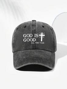 1pc Unisex God Is Good Cross Print Vintage Soft Top Baseball Cap, Fashion Sun-Shading Breathable Adjustable Hat, Versatile Trucker Hat Suitable For Daily Wear And Outdoor Activities - M - View 21