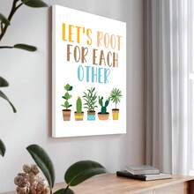 1/4件装 “让我们互相支持”校园励志帆布海报。返校季墙面装饰。非常适合学校墙壁、走廊、食堂和办公室走廊的装饰。家居装饰和墙面艺术！室内装饰。房间装饰美学，可选画框 - 彩色 - 查看 8