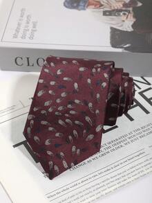 1pc Men's Classic Casual Office Paisley Pattern Necktie, Suitable For Office Wear