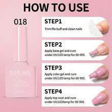 طلاء أظافر جل وردي فاتح رقم 018، لون باستيل حلو كزهر الكرز، يتم تثبيته بالأشعة فوق البنفسجية/الصمام، طلاء أظافر جميل للربيع والصيف - وردي فاتح - مشاهدة 11