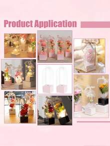 1~10Pcs Portable Transparent Flower Box Handheld Plastic Bouquet Packaging Box Birthday Wedding Valentine's Day Flower Boxes - Multicolor - View 3