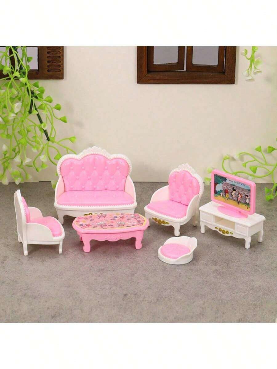 1:12 Scale Mini Doll House Furniture Set - Ideal Gift, Dollhouse Miniature Model For Bedroom, Living Room And Bathroom Decor - Multicolor - View 1
