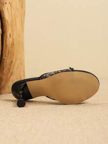 新款春夏女士优雅凉鞋，法式无后跟穆勒鞋，网面透气豹纹高跟穆勒鞋，适合圣诞节、婚礼、返校、商务、派对、度假、工作等场合，舒适百搭，正式场合适用，灰色、棕色，夏季 - 棕色 - 查看 6