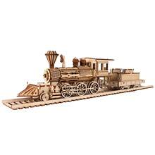 Juguete educativo de madera hecho a mano: modelo de motor de tren de madera, rompecabezas 3D para niños y adultos. - Camel - Ver 4