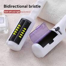 1pc Manual Static Dry Cleaning Brush - No Electricity Needed, Efficient Lint & Dust Remover For Clothes, Bedding, Pet Hair - Durable Plastic, Ergonomic Handle, Ideal For Home & Travel Use, Clothes Cleaning Tool, Sleek Design, Sturdy Construction, Lint Remover For Clothes, Lint Brush, Dog Hair Remover, Hair Removal Roller, Roll Cleaner, Clothes Lint Remover, Machine Against Lint, Lint Trimmer, Lint Remover - White - View 4