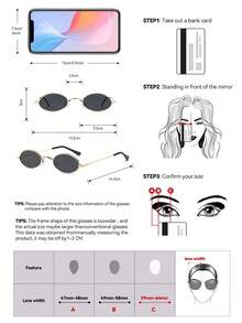 3 Pairs Unisex Diamond Oval Metal Frame Sunglasses, Retro Geometric Fashion Eyewear, Suitable For Women And Men, Ideal For Driving And Beach Vacation - Black - View 3