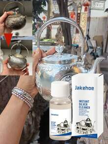 银饰清洁剂，清洁银饰、戒指和项链，清洁保养液，银饰和戒指清洁剂；去除污渍并防止氧化；也可用于清洁银饰和去除戒指上的氧化物。 - 彩色 - 查看 2