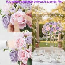 2/4/8/12 Packs Peonies Artificial Flowers, Mixed Pink Artificial Peonies, Silk Peonies Flowers Fake Peonies Artificial Flowers Peonies Bouquet For Centerpiece Table Wedding Party Home Decor - 紫丁香色 - 查看 6