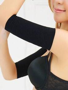 2pcs/Set Pressure Shaping Sports Yoga Arm Compression Sleeves Gym Gym Accessories Coderas - Black - View 8