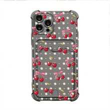 Funda de Teléfono Transparente con Patrón de Cereza de Moda, a Prueba de Golpes, con Ranura para Tarjeta, Compatible con 15 Pro/15 Plus/15 Pro/15, 14 Pro/14 Plus/14 Pro/14, 13 Pro/13 Pro/13/13, 12 Pro/12 Pro/12/12, 11 Pro/11 Pro/11, XS/XR/XS/S - Colores mixtos - Ver 10