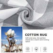 IOHOUZE Buffalo Plaid Checkered Rug 3x5 Ft Front Door Mats, Washable Area Rugs For Front Porch Decor, Spring Summer Welcome Mats Outdoor, Gray White Rug For Farmhouse/Entryway/Home Entrance,One-Size,GreyandWhite3x5Rectangular - GreyandWhite3x5Rectangular - View 7