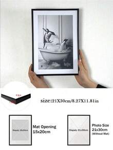 SURELIFE 1pc Photo Frame, Size 30x40cm/40x60cm, A4 Size, Black Aluminum Alloy Material, Suitable For Bedroom, Living Room Home Decor, Can Be Used As Gift, Birthday Gift, Graduation Gift, Etc.